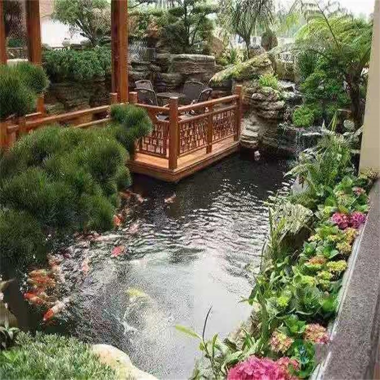 靖边别墅庭院景观设计鱼池